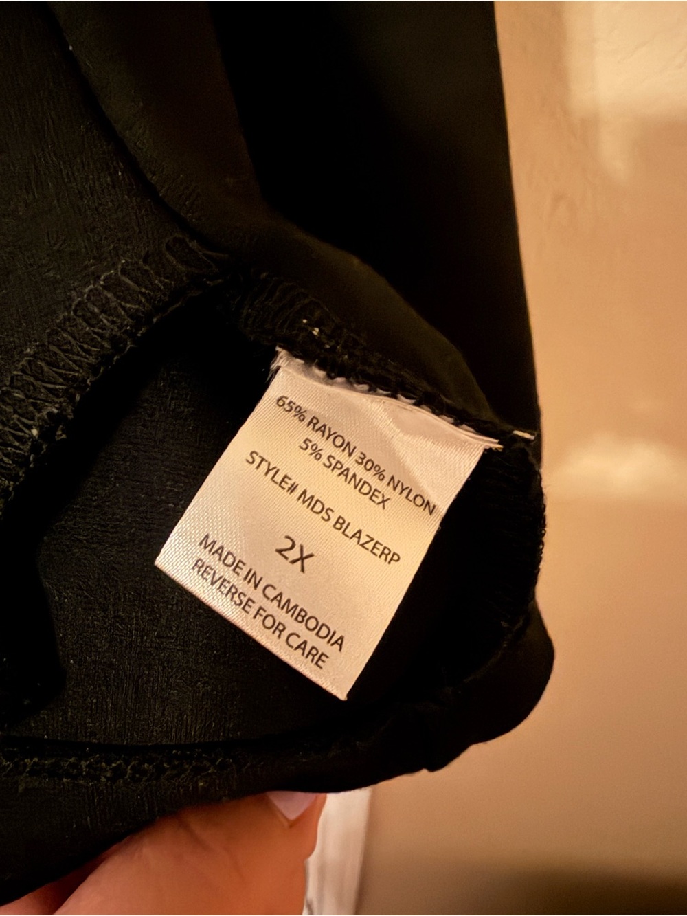 Black Open Front Blazer Jacket - Picture 4 of 4